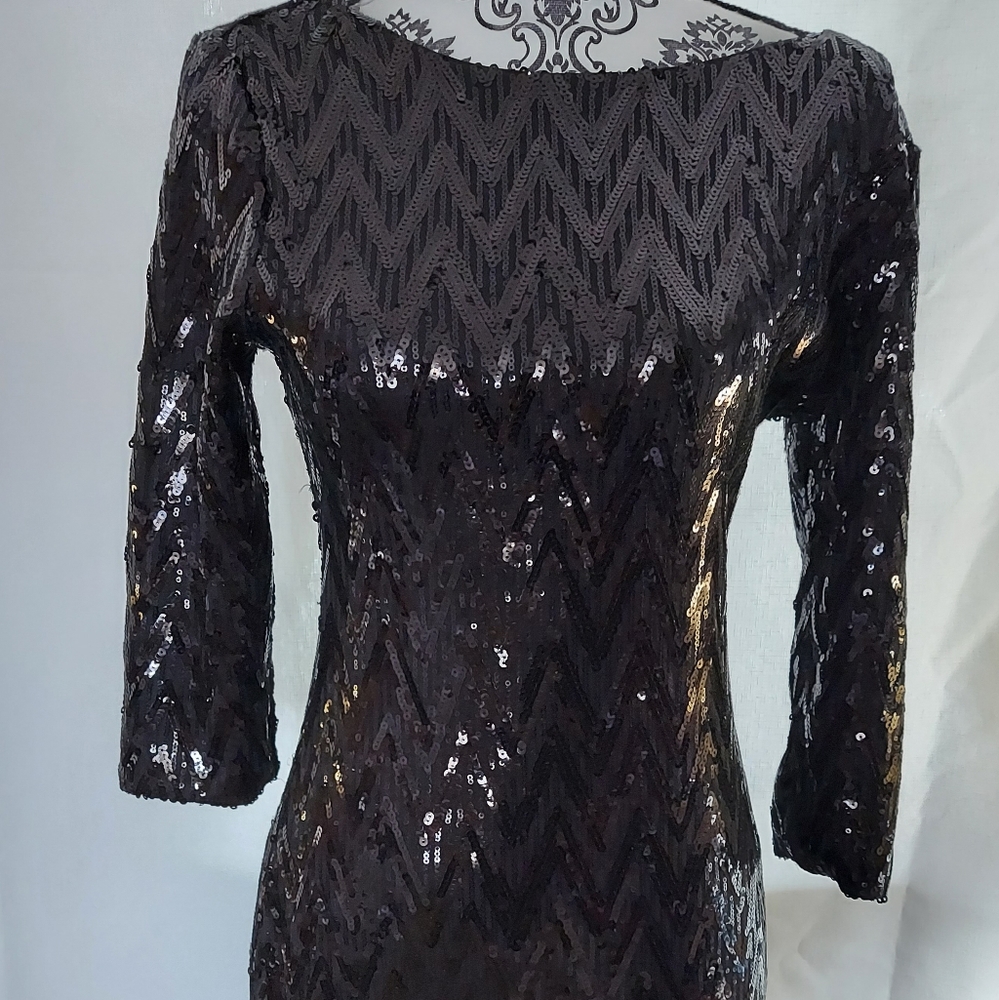 Sequin Black Party Dress Size Large